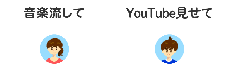 音楽流して ラジオ聴かせて