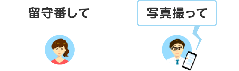 留守番して 写真撮って