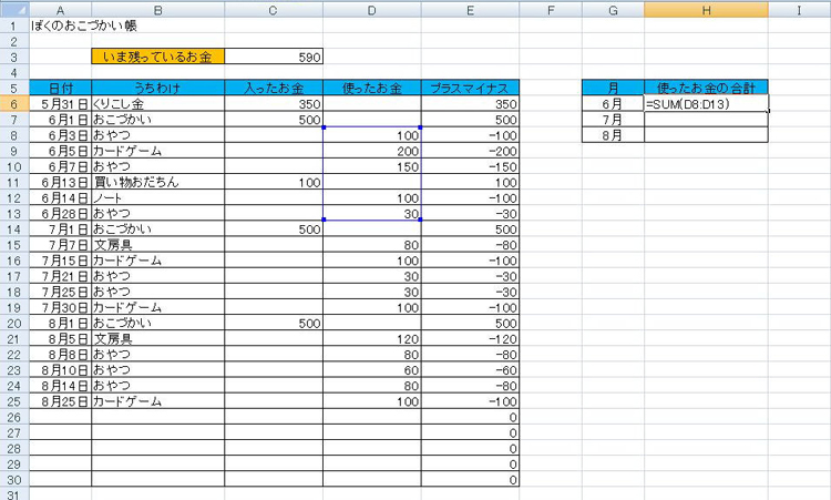 表計算ソフトのエクセルでグラフを作ろう：手順4