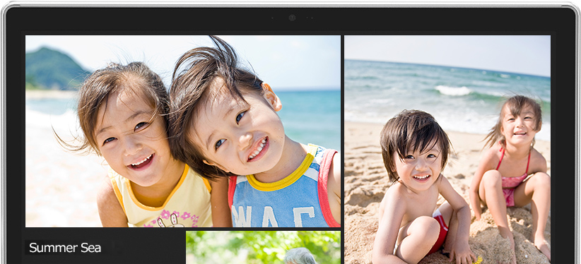 家族の思い出の写真が、かんたんにアルバムにイメージ