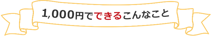1,000円で出来る こんなこと