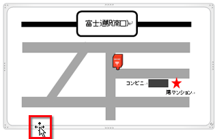描画キャンバスの枠をクリックして選択している画面イメージ