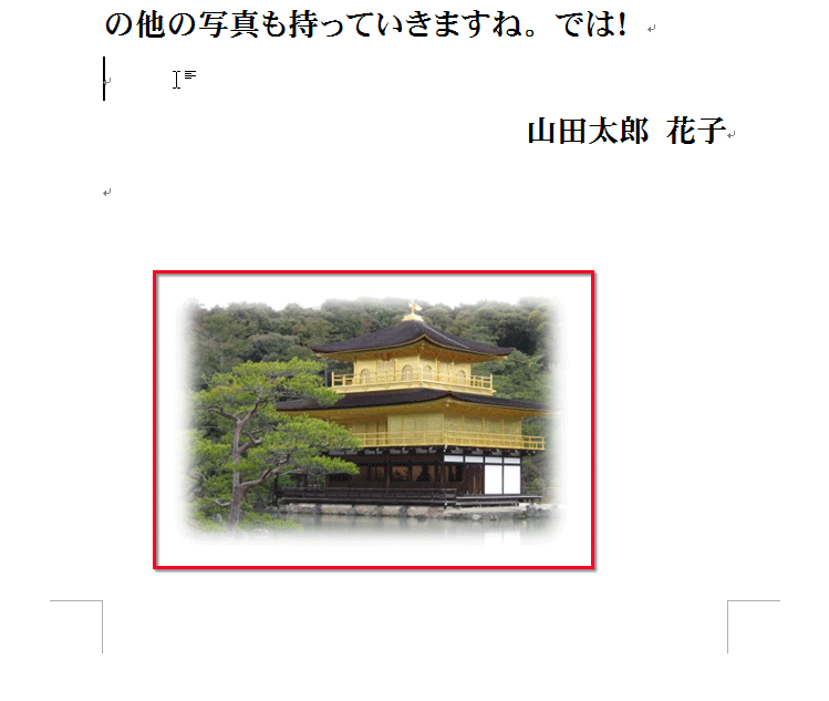 写真がトリミングされた画面イメージ