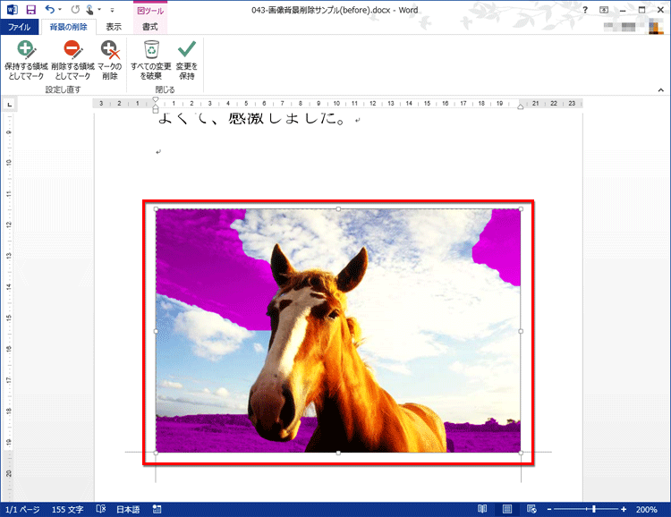 その他の■マークをドラッグし、枠と画像のサイズを合わせている画面イメージ
