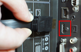 テレビ側のHDMIの接続部