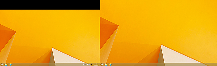2つの画面に表示された画像