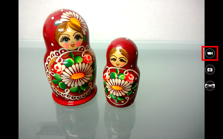 「ビデオモード」をクリックしている画面イメージ