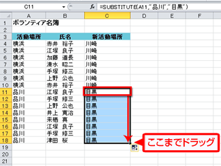 編集した式をコピーしている画面イメージ