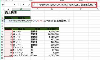 セルB4に関数を入力している画面イメージ