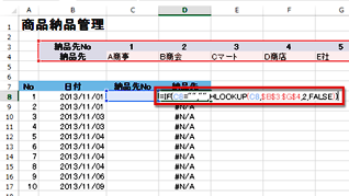セルD8に関数を入力している画面イメージ