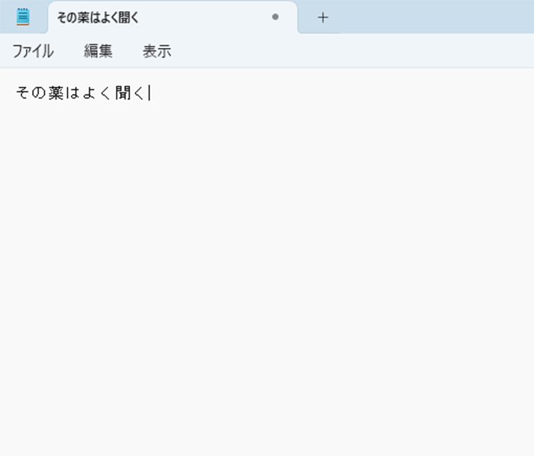 入力した文章の変換・確定をした後の画面イメージ