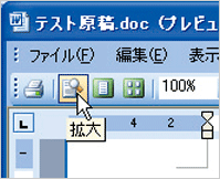 「拡大」ボタンをクリックしている画像